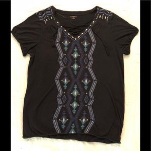 RuffHewn black/blue short sleeve roping tie string